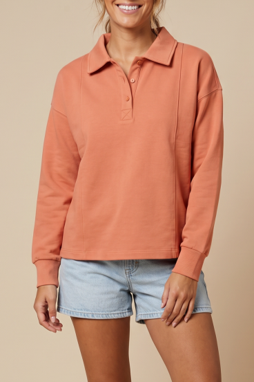 Tricou polo din bumbac, portocaliu