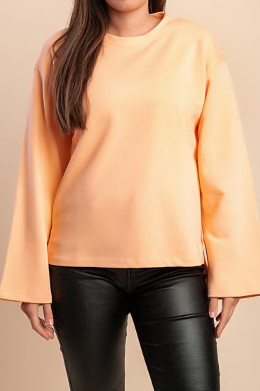 Bluza din bumbac cu imprimeu, portocaliu