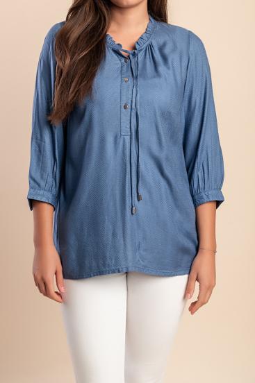 Bluza cu nasturi, albastru