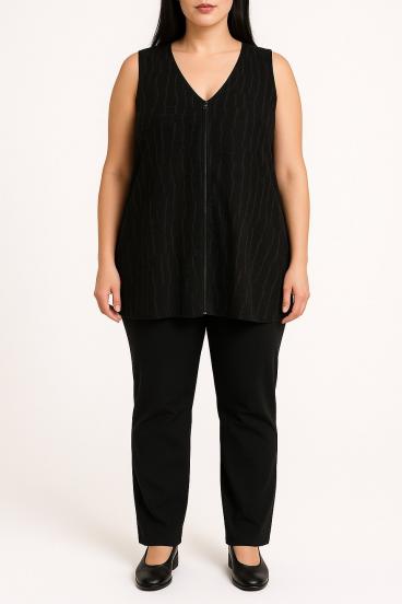 Top cu fermoar, negru