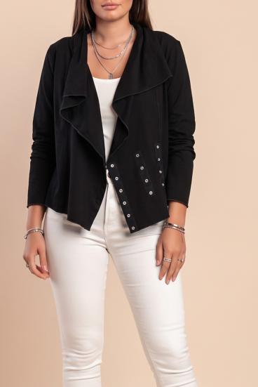 Cardigan cu detalii decorative, negru