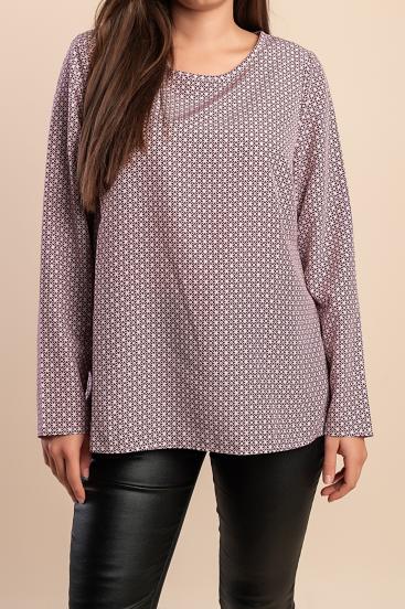 Bluza imprimată, burgundy