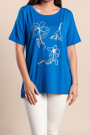 Tricou imprimat, albastru