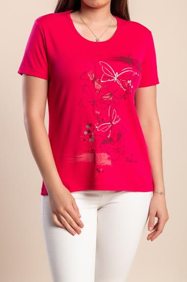Tricou imprimat, roz