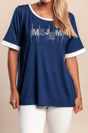 Tricou imprimat, albastru închis