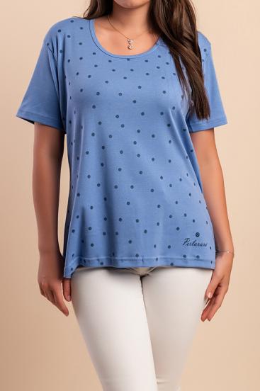 Tricou din bumbac cu imprimeu, albastru deschis