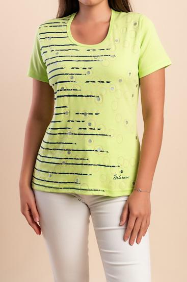Tricou din bumbac cu imprimeu, verde deschis