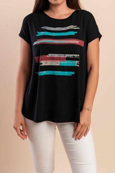 Tricou cu imprimeu, negru
