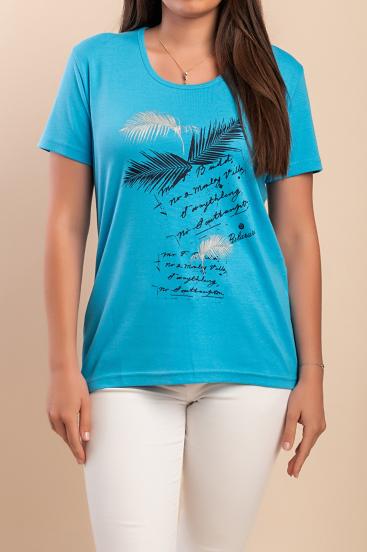 Tricou din bumbac cu imprimeu, albastru