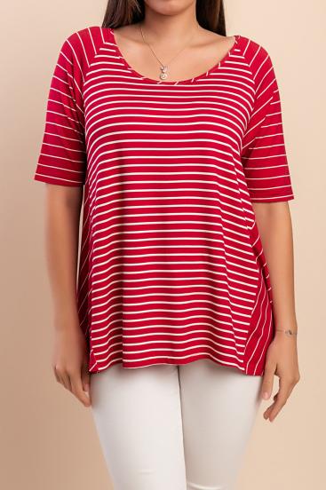 Tricou cu imprimeu în dungi, roșu