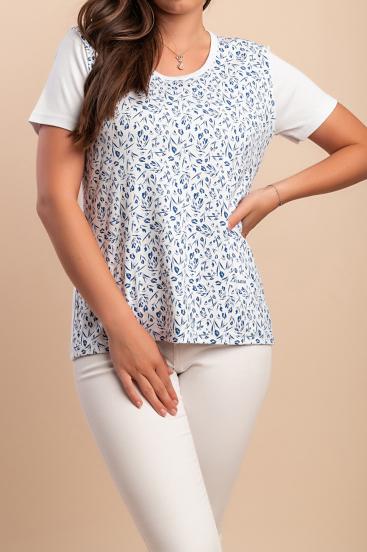 Tricou din bumbac cu imprimeu, alb