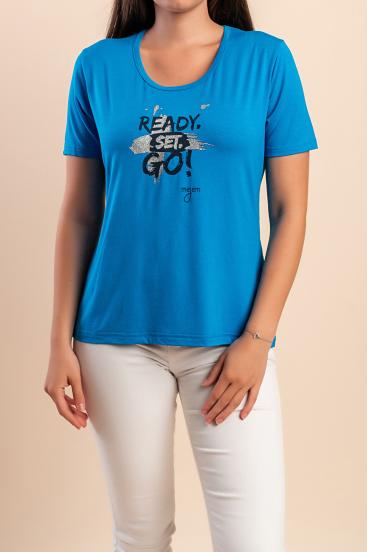 Tricou cu imprimeu, albastru