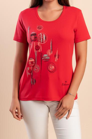 Tricou cu imprimeu, roșu