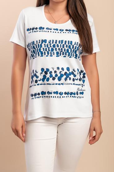 Tricou din bumbac cu imprimeu, alb