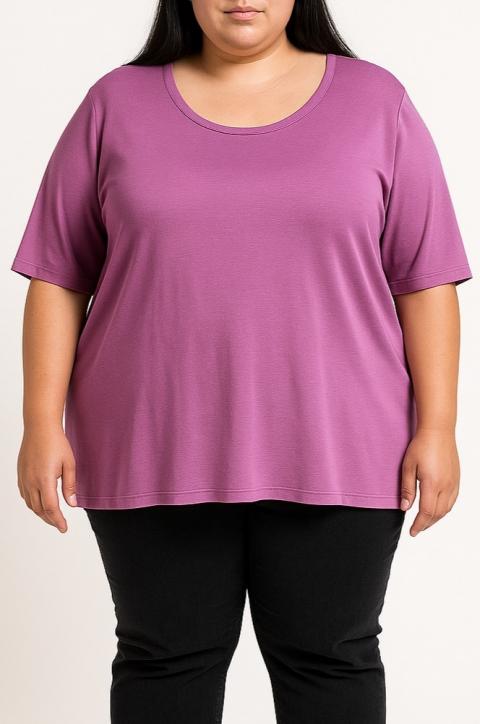Tricou cu gât rotund, mov