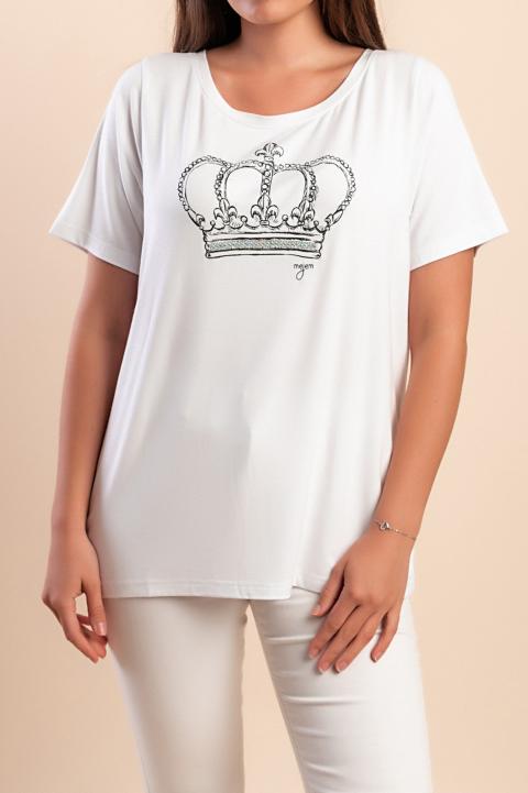 Tricou cu imprimeu, alb