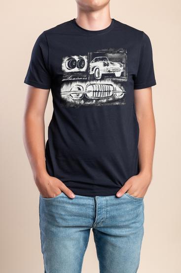 Tricou bărbați din bumbac, albastru închis