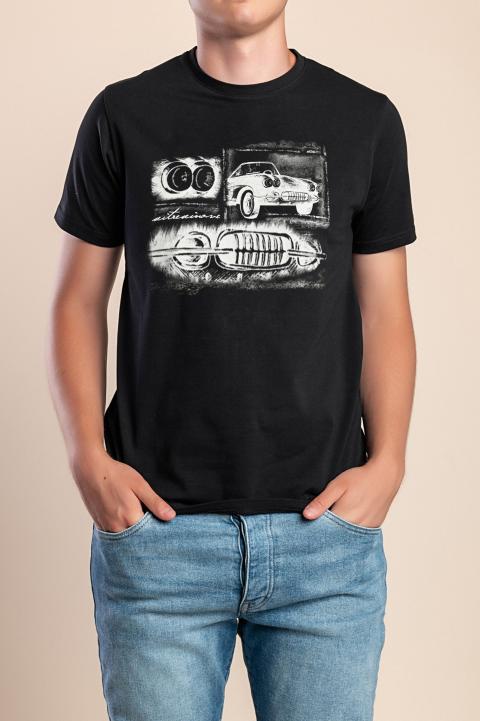 Tricou bărbați din bumbac, negru
