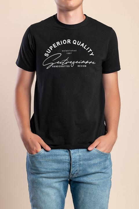 Tricou bărbați din bumbac, negru