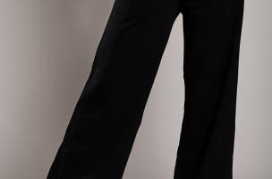 Pantaloni sport din bumbac cu croiala larga Sarema, negru