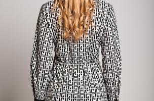 Rochie cămașă cu imprimeu geometric Cerra, crem