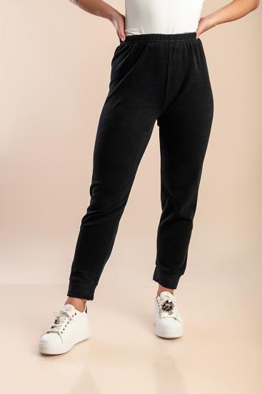 Pantaloni sport din bumbac, negri