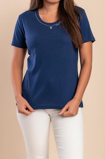 Tricou din bumbac, albastru închis