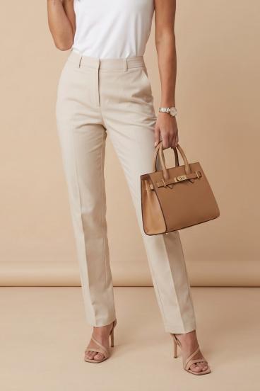 Pantaloni eleganți lungi, culoarea nisip