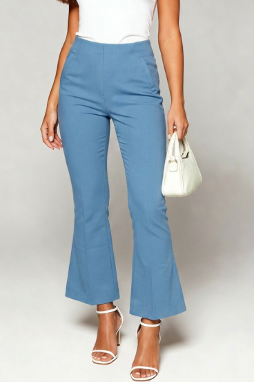 Pantaloni evazați eleganți, albastru deschis