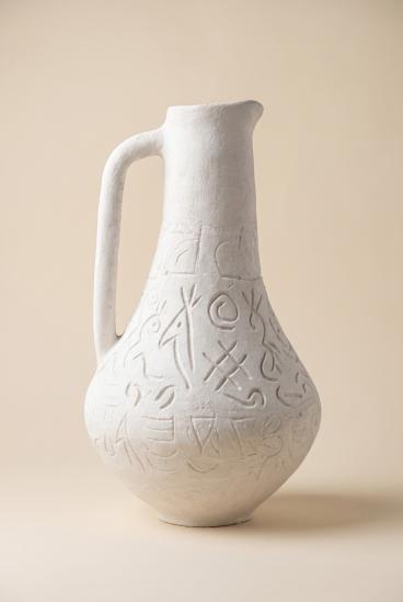 Cana ceramică lucrată manual cu detalii