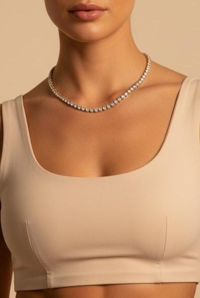 Colier cu diamante decorative, aur