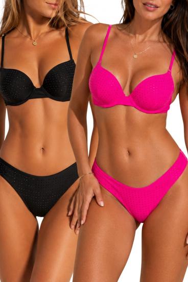 Set de două costume de baie, negru și fucsia