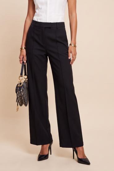 Pantaloni eleganți largi „Soft Wide”, negri