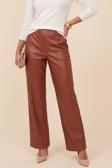 Pantaloni din piele ecologică, Brandy