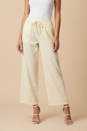 Pantaloni largi, galben deschis