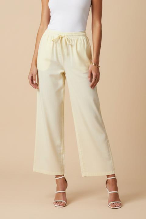 Pantaloni largi, galben deschis