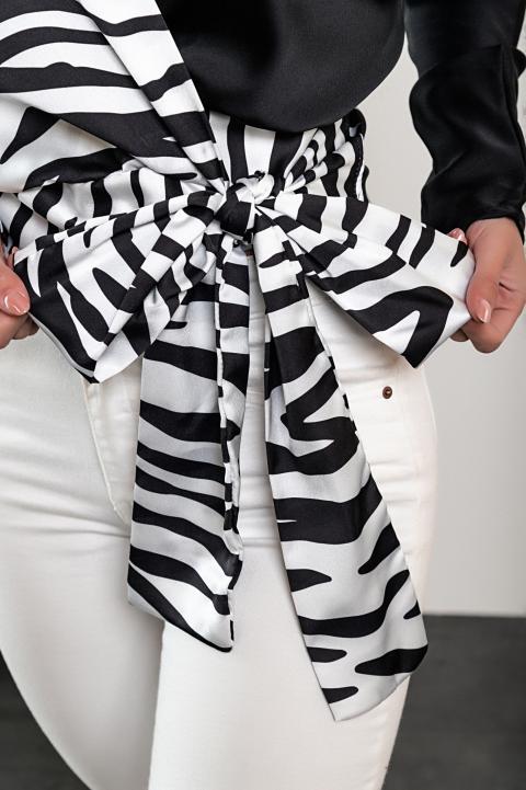 Bluza eleganta cu imprimeu Roveretta, alb-negru