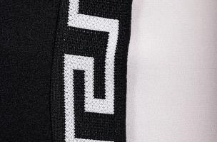 Rochie midi elegantă cu imprimeu geometric, alb/negru