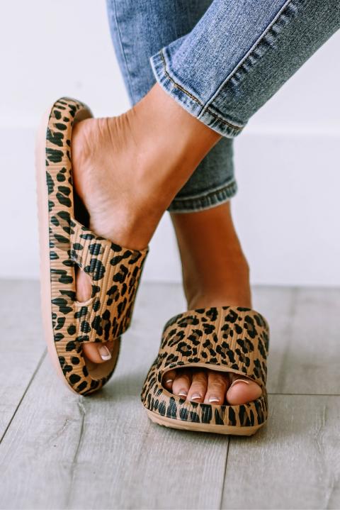 Sandale cu imprimeu leopard, leopard