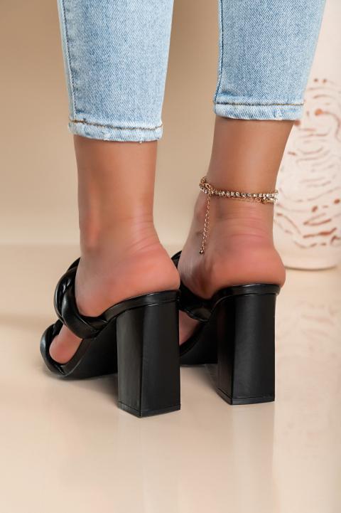 Sandale cu toc înalt, negre