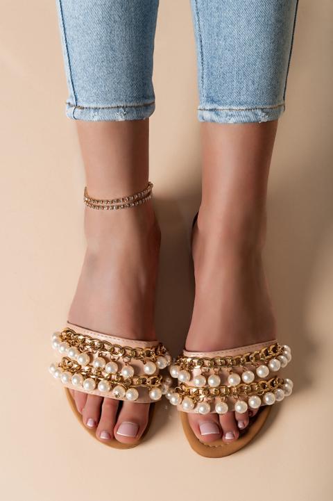 Sandale cu detalii decorative Goiania, bej