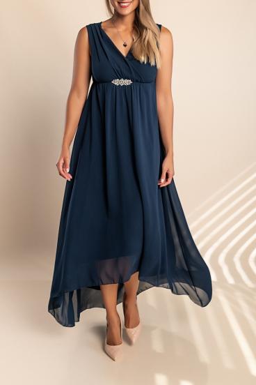 Rochie midi eleganta Graciana, albastru inchis